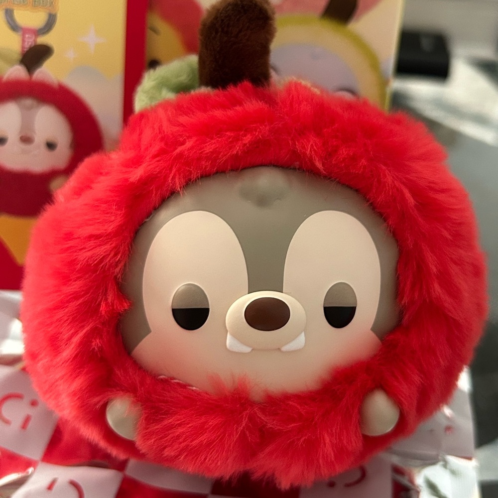 NEW Miniso Disney Ufufy Fruit Collection Dale Red Apple Keychain Pendant